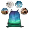 Backpack Lindas Luzes do Norte Backpacks Portable Sacos de cordão portátil Pacote de bolso Bolsa Bag Book for Man Woman School