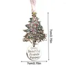 Party Decoration Christmas Ornament Hangable Alloy Pendants For Tree Decorative Words Printed Window Door