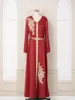 Vêtements ethniques Fashion broderie Dubaï Abaya Kaftan V-col