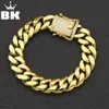 12 mm 14 mm CZ roestvrij staal Curb Cuban Link Bracelet Goud Verzilde Hiphop Micro verhard CZ Mens Miami Bangle 7inch 8inch J190721 278W