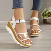 Kleiderschuhe klare PVC Keile Sandalen für Frauen Sommer dicker Boden Anti -Slip Rom Sandalien Mujer Knöchelgurt klobige Plattform Zapatos