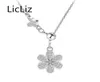 LICLIZ Fashion 925 Colliers pendentifs en argent sterling pour femmes Collier de fleur mignonne CZ Zircon Mujer Moda Joyas de Plata LN0369 Y182187761