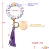 Pendants Sile Bead Bracelet Wrist Keychain With Tassel Diy Gift Drop Delivery Home Garden Arts Crafts Dhyea