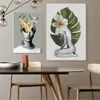 Ive schilderen woonkamer huisdecoratie bloemen veren verlaat dames abstract canvas schilderen muur kunst print poster foto's j240505