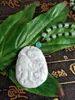 Estatuetas decorativas natura jade amulet jadeite carven ruyi pendente mala colar talisman