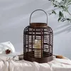 Candele Candele Nordic Vintage Porta di bambù Vintage Antique Lantern Rustic Wedding Decoration Accessori per la casa Porta Bougie Room Forniture Ah50zt