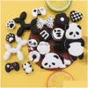 Bijoux en gros 100pcs pvc kawaii noir chocolat coeur fleur de fleur de fleur manche de chaussures charmes décorations de boucle pour bracelet bouton slog d dhcmu