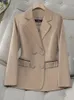 女性のスーツファッション秋の冬の長袖ブレザー女性ピンクカーキブラックブラウン女性ソリッドレディースレディースジャケットコート