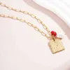 Anhänger Halsketten Edelstahl Halskette Perle Rotkorallen Seilkette Damen Accessoires Mode 2024 Trendversandprodukte Schmuck Q240430
