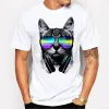 Heren t-shirts teehub mode korte muziek dj kat geprint grappige t-shirt heren tops drop levering kleding otfqf