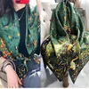 Coffee Gold 100% Mulberry Silk Dames sjaal Bandana Fashion Plaisley -stijl vierkante sjaals hijabs Winter Brand Headscarf Foulard 240511