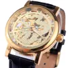 Forsining Dragon Herren Mechanical Watch Black Gold Hülle Leder Band Hollow Uhren Skelett Top Relogio Maskulino 327y