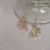 Dangle Ohrringe Luxus romantische süße Mond Herz Opal Zirkon für Frauen Mädchen Party Geburtstag Schmuck Juwel