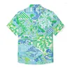 Camisas casuais masculinas Camisa havaiana Palavra Paisley Oversized For Men/Women Unisex Beach Summer Str-Stretwear Sleeve curta