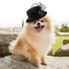 Ropa para perros lindo gorro de plumas estilo cachorro gatito de peluca peluquería de pelaje de piel para Yorkshire malatese bichon pomeranian shitzu caniche