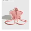 Korean Style Design Girls Backpack Embroidered Star Shaped Backpack with Letter Print Pink School Bags for Girls 240424