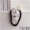 Zegary ścienne surrealistyczne skręcone rzymskie liczba surrealizm Saador Dali Style zegarowy akcesorium do domu