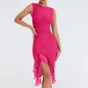 Casual Dresses For Women 2024 Plus Size Bodycon Dress Summer Sleeveless Ruffle Cocktail Vestidos De Fiesta Elegantes
