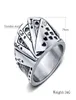 Spades Straight Plush Poker Rings в байкере из нержавеющей стали Punk Rock Vintage Jewelry2619853