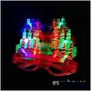 Andere festliche Partyvorräte LED -Brille leuchten im dunklen Halloween Weihnachten Hochzeitskarneval Geburtstagsprops Accessoire Neon Flash Dhrly