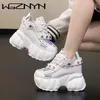 Casual Shoes 10.5cm Super High Heel Platform Wedges For Women Hidden Luxury Chunky Sneakers Women's Fashion Lady