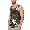 Herren -Tanktoper Boho Blumen -Top Männer Bunt Print Strand gedruckter Fitnessstudio Trendy übergroße ärmellose Hemden