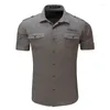 Casual shirts van heren shirts shirt 2024 mannen vracht mode zomerstijl katoen solide heren plus size s-3x