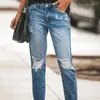 Frauen Jeans 2024 Est Frauen Stretch zerrissene dünne dünne Taillen -Jeanshosen zerkleinerte Hosen schlanker Jeggings