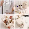 Cosmetische tassen Shell -vorm PU Lederen tas Letter Zipper Make -up zakje Koreaanse stijl grote capaciteit reizen Wasjongen/meisjes