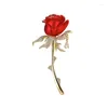 Brooches Vintage Red Rose Brooch Clothes Accessories Women's Corsage Birthday Gifts