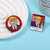 Spilla in lega di olio di gocciolamento cartunato 2024 Elezione americana Trump Badge commemorativo 0509 0509