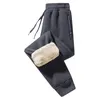 Pantalon pour hommes confortable pantalon hommes avec molleton en toison épais en peluche à cramps hivern