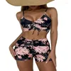 Kadın Mayo Mayo Takımı Kadın Bikinis Trend Bölünmüş Muhafazakar Düz Açılı Piled Yıldız Baskı Çok Renkli Toptan 7254