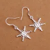 Pieno lampadario gioiello gioiello 925 orecchini in argento sterling bellissimo fiocchi di neve graziosi da donna di moda adorabili gioielli solidi H240504