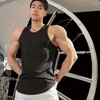 Herrtankstoppar sommarmän väst kläder fitness rörelse mode trend bekväm att köra retro och streetwear t-shirt topp