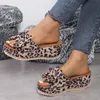 Fashion Bowknot Wedge Sandals For Women Leopard Print Y Platform Sandalias Mujer 2024 Zomer Dikke Sole Slippers Plus Size 240425