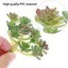 Decorative Flowers 6 Pcs Simulated Succulents Fake Plant Decor Outdoor Artificial Pvc Plastic Green Leaf