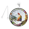 Dekorative Figuren Sonnenfänger Rooster hängen während des Acryl -Ornaments Sonnencatcher Anhänger Bunt Fensterdekorationen