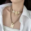 Buchstabe Anhänger Designer Halsketten Marke Schmuck Kristall Halskette Edelstahl Vogue Damen Perlenketten Trendy Persönlichkeit Schlüsselbeinkette Hochzeit Geschenk