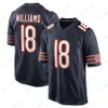 18 Williams 2024 Bears Jerseys Chicago Rome Odunze DJ Moore Jaquan Brisker Darnell Wright Cole Kmet Devin Hester Walter Payton Montez Sweat Keenan Allen D'An Andre Swift