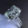 Ręcznie robione plac 5ct Lab Moissanite Pierścień Obietnica 925 Srebrna impreza Weddna Pierścienie dla kobiet Bridal Finer Jewelry Gift 262B