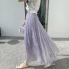 Scherma 2024 Summer's Fashion's Fashion Long Chiffon Skirt Female Female High Cashy Ladies Big Swing B261