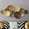 Decorative Figurines Living Room Background Wall Geometric Circular Pendant Three-dimensional Hanging Decoration