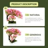 Fleurs décoratives fausse planta artificiel en pot bonsaï ororne fleur fleur de bureau rose