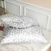 Satin Pillowcase for Hair Skin Grey Leopard Printed Pillow Cases Set of 2 Silk Satin Pillow Covers with Envelope Closure 240423