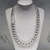 Luxury Hip Hop Rapper Cuban Chain 925 Silver 18mm Wide Three Row Moissanite Diamond Miami Ice Out Necklace