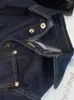 Vestes de vestes féminines Fashion Bright Line Deco Navy Blue Denim Veste pour femmes 2024 Top Quality Abel Long Single Breasted Streetwea Coat