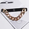 Twotwinstyle Patchwork Chain Belt for Women Hit Color Minimalist Belts Female Fashion New Accessories 2021 Style Spring Q0624 219n