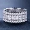 Victoria Wieck Nouveau arrivée de bijoux de luxe Rouges de cercle de bijoux 925 Sterling Silver Princess Topaz CZ Diamond Eternity Band de fanfare pour WOM 301G