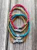 5 PCSset Fashion Bohemian Statement coloré en résine acrylique Inspiration Bracelet Stretch Bracelet Set30353713151476